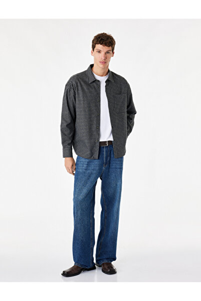 Koton Comfortable Fit Cotton Long Sleeve Pocketed Buttoned Plaid Lumberjack S...
