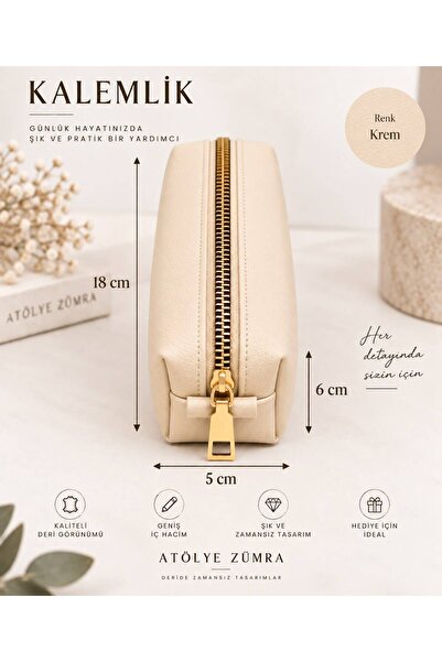 ATÖLYE ZÜMRA Vegan Leather Zippered Pen Holder