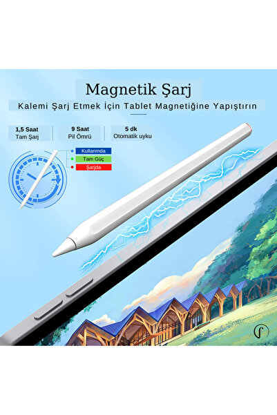 Fuchsia 10.9 Inç Air 5. Nesil Magnetik Şarj Olabilen Eğime Duyarlı Avuç Içi Red Özellikli (2. NESİL) Pen