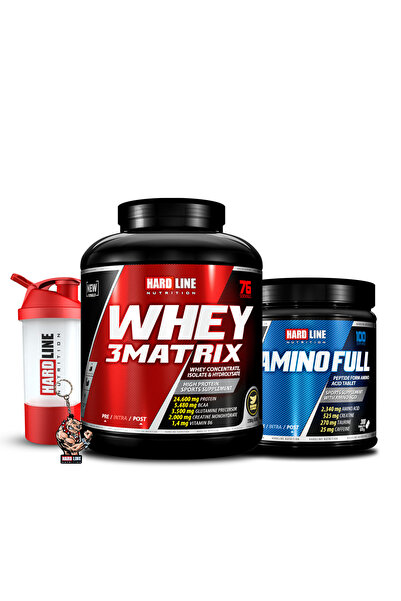 Hardline Hardline 3 Whey Matrix 2300 Çilekli + Amino Full+3d Anahtarlık+shake...