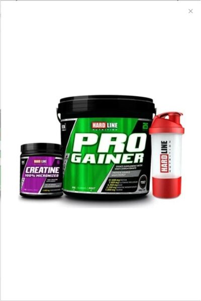 Hardline Progainer Çikolata Aroma 5000 gr Kreatin %100 Mikronize 300 gr Shaker