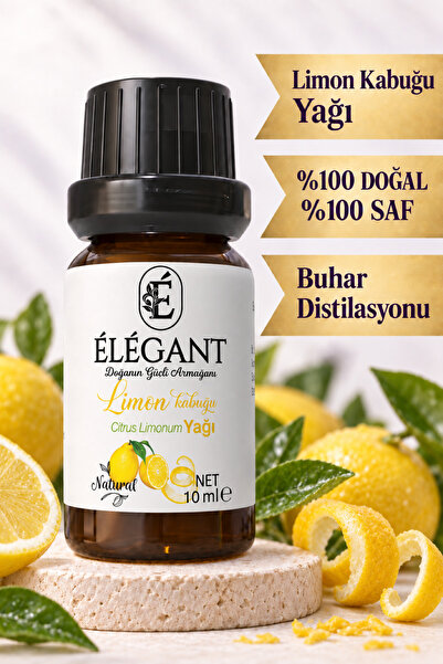 Elegant Limon Kabuğu Yağı 10 Ml, %100 Saf Ve Doğal Aromaterapi Yağı