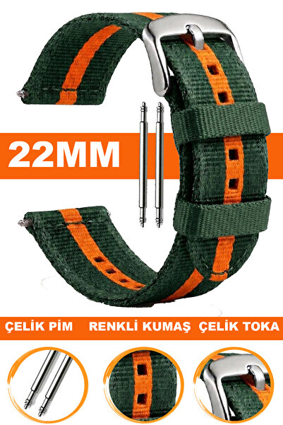 COBRA 22mm Saatlerle Uyumlu Nato Kumaş Teksil Saat Kordonu Kayışı F32GR
