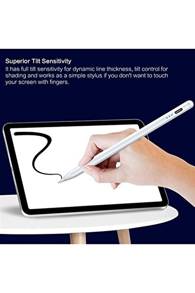 Fuchsia İPad 10.9 inç 10.Nesil ile Uyumlu Avuç İçi Reddetmeli Eğim Hassasiyetli Dokunmatik Yazı Kalemi