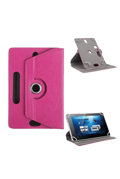Fuchsia Vorcom Tablet Serisi Uyumlu Universal 10.1 Inç Pu Deri Standlı Tablet...