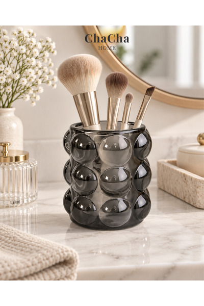 YNSK Luxury |   Bubble Glass Cup & Candle Holder & Brush & Tip Pen Holder