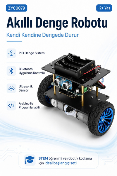 Fuchsia Arduino Akıllı Denge Robotu PID Sistemli 2WD Programlanabilir Robot A...