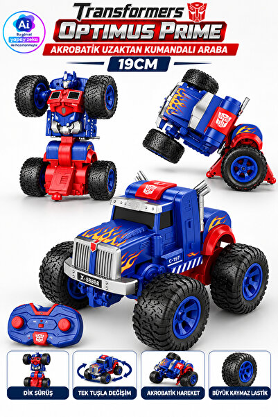 TRENDZONE Uzaktan Kumandalı Şarjlı Yüksek Hızlı Robota Dönüşen Transformers O...