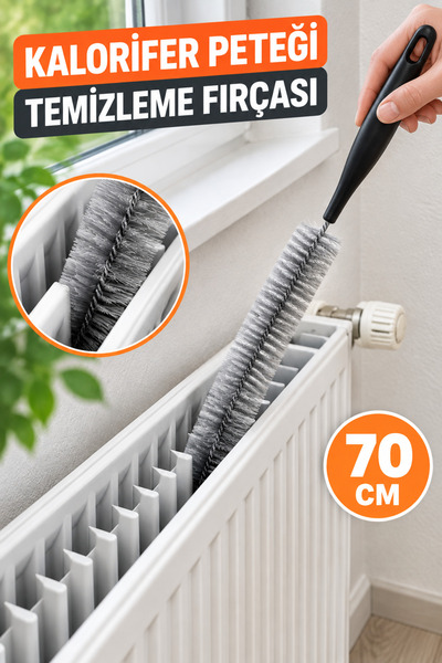 tafce Kalorifer Peteği Temizleme Fırçası 70 cm Uzun Esnek Radyatör Panel Pete...