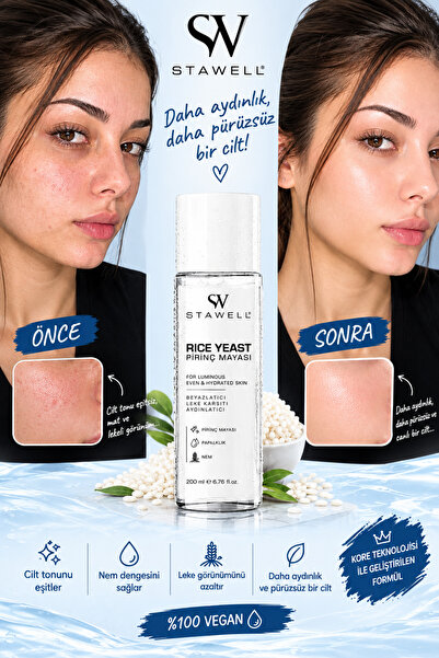 Pirinç Mayası Aydınlatıcı - Beyazlatıcı - Leke Karşıtı Nemlendirici Yüz Bakım Toniği 200 Ml