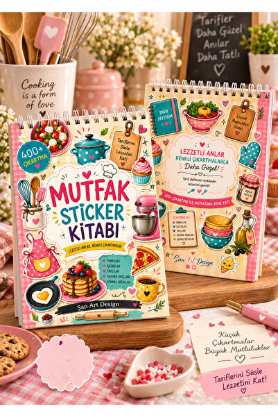 ŞAN ART DESİGN MUTFAK STİCKER KİTABI 400+ ADET TARİF DEFTERİ İÇİN