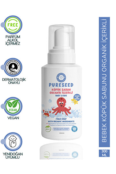 PURESEED NATURAL Organik İçerikli Bebek/Çocuk Köpük Sabunu - Parfümsüz - 300 ML