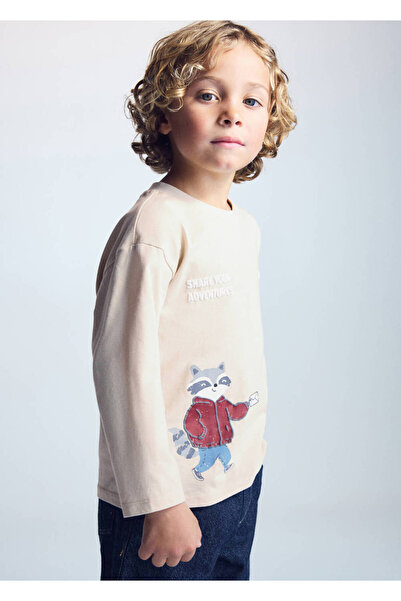MANGO Baby Desenli pamuklu sweatshirt