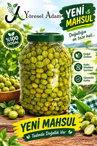 YÖRESELADAM Hatay'dan Organik, Yeni Sezon (2025) Yeşil Kırma Zeytin (5 KG)