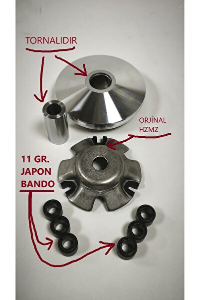 MOTOYOL Scooter 125 150 Uyumlu (0rj. HZMZ) 11 Gr. Japon Bando Bagalı Tornalı ...