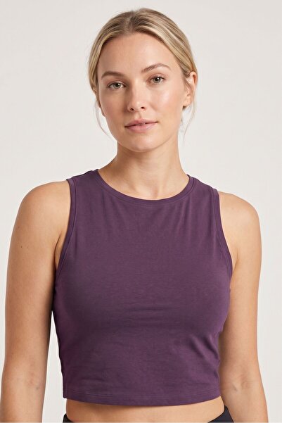 OBJE Kadın Lavanta Halter Yaka Crop