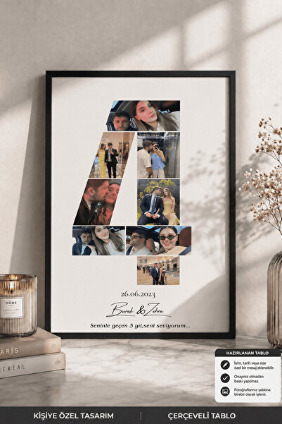 Bugucreative Kişiselleştirilmiş 8 Fotoğraflı Kolaj,Kişiye Özel Hediye,Duvar S...