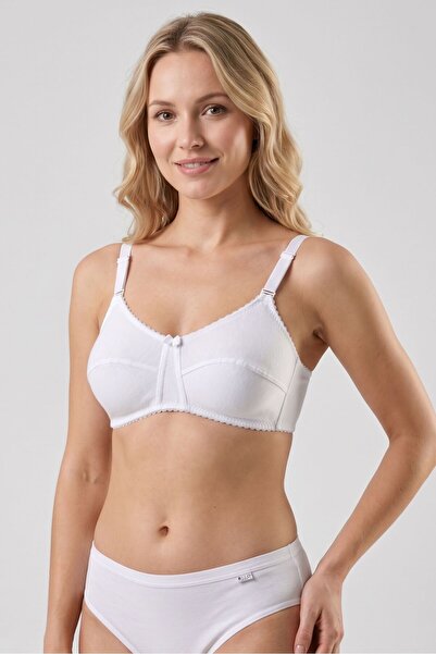 OBJE Women's White Combed Nina Bra