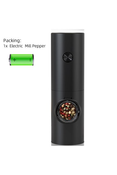 Choice Black Electric Automatic Mill Pepper And Salt Grinder With Base Set Ba...