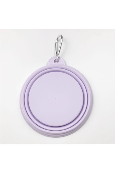 Choice S PURPLE Macaron Folding Bowl, Dog Out, Portable Folding Bowl, Pet Bow...