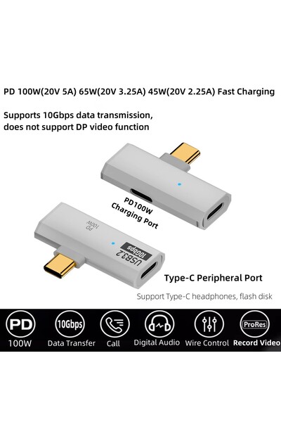 Choice1 BSN WHITE Type-C 10Gbps/Headphone Adapter with PD 100W Charging Port ...
