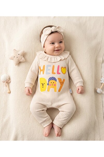 mandalinsbaby Firfirli Bandanali Baby Girl Jumpsuit