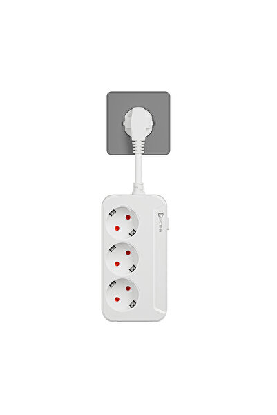 Choice EU Plug White 1.8M EU Plug AC Outlets Multitap Socket Extension Cord E...