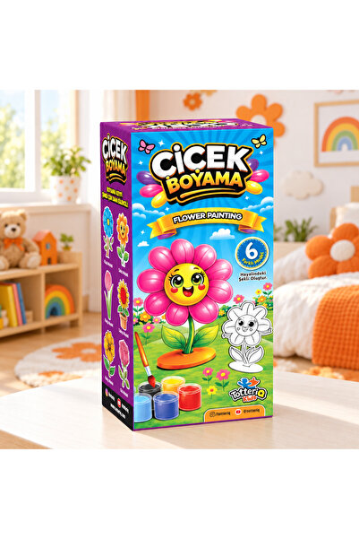 TOTTERİQ 🌸 ahşap Çiçek Boyama Seti – 6 Farklı Model etkinlik okul anaokulu k...