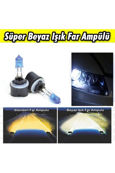 Universal H27 880-881 Beyaz Işık Far Ampulü 12V