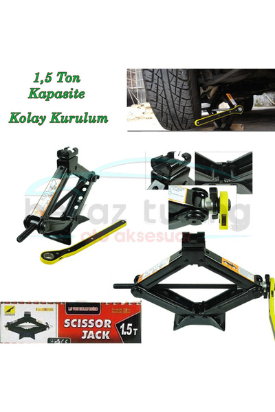 Universal Kriko Cırcırlı Renault Tip Kurba Akordion 1,5 Ton Kapasiteli