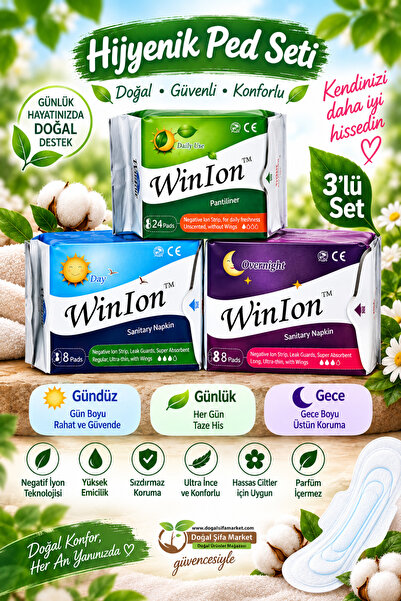 Winion Winalite Negatif Iyonlu Ped - 1 Günlük + 1 Gündüz + 1 Gece