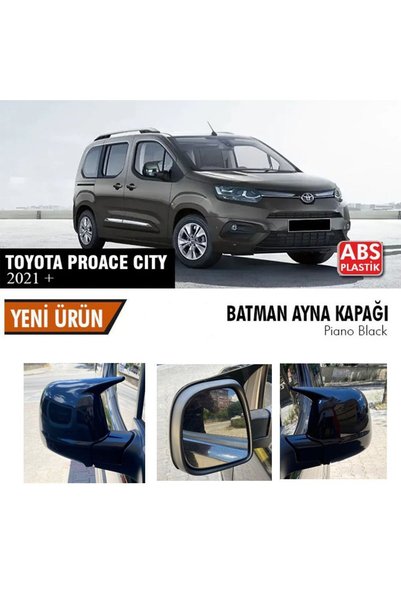 beyaztuning Toyota Proace City Yarasa Ayna Kapağı Batman Parlak Siyah Piano B...