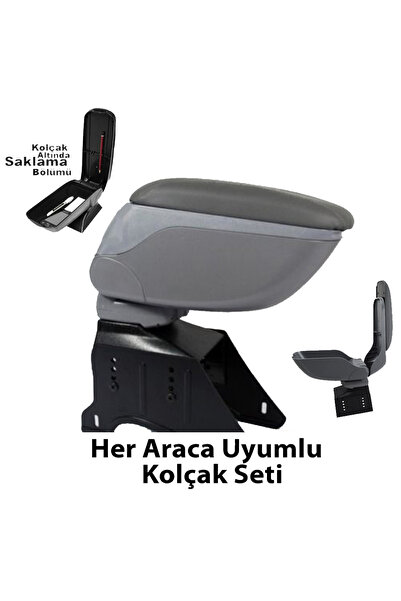 Universal Sürgülü Ara Kolçak Kol Dayama Sport Tip Lüks Gri