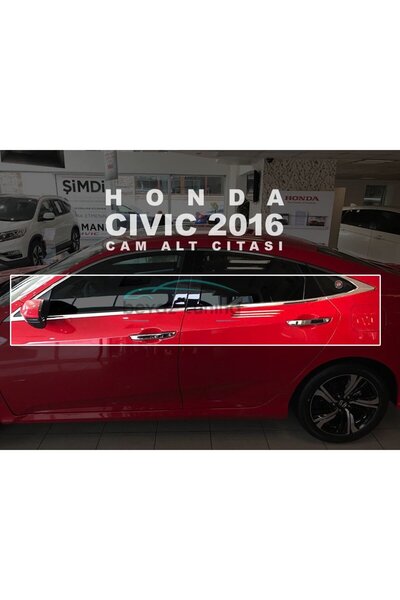 Niken Honda Civic Fc5 Cam Çıtası Çerçevesi Kromu Nikelajı 2016 Sonrası