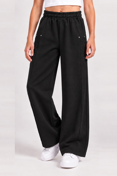 Joi Kids Girl's Wide-Leg Sweatpants - with Pockets and Zipper Detail