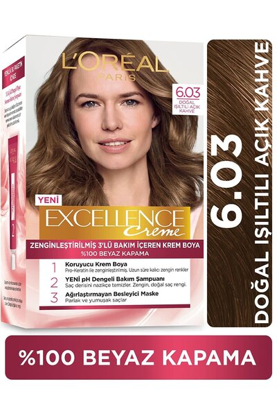 L'Oreal Paris Loreal Excellence Kit Saç Boyası-6.03-yoğun Koyu Kumral