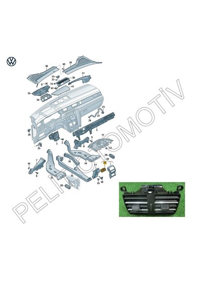 OEM Passat B8 Arka Konsol Havalandırma Izgarası 3G0819203 3G0819203A