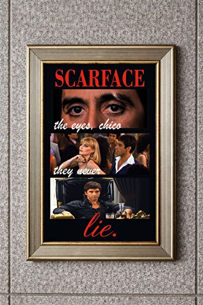 BuzzDesigns Tony Montana & Elvira Hancock Scarface The Eyes Chico Tablo (Çerç...