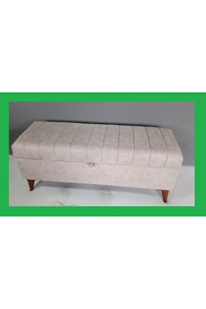 YUSE MOBİLYA VE AKSESUAR 120x40x45 Cayz Yatak Ucu Puf Krem