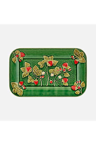 Bordallo Pinheiro Strawberries Yeşil Seramik Servis Tabağı 34 Cm