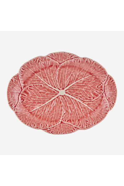 Bordallo Pinheiro Cabbage Pink Ceramic Serving Plate 43 cm
