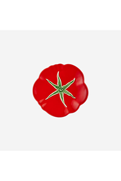 Bordallo Pinheiro Tomato Kırmızı Seramik Petit Four Tabağı 15 Cm