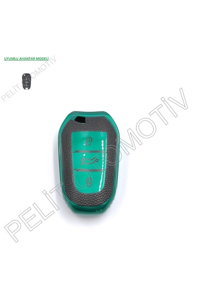 PELİTOTOMOTİV Peugeot 2008 3008 4008 5008 Threadless Key Case Superlux Green