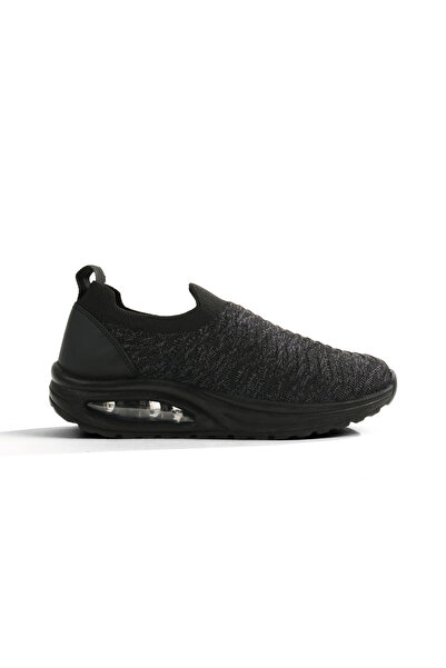 Tonny Black Kadın Siyah Siyah Triko Bağcıksız Air Tabanlı Sneaker