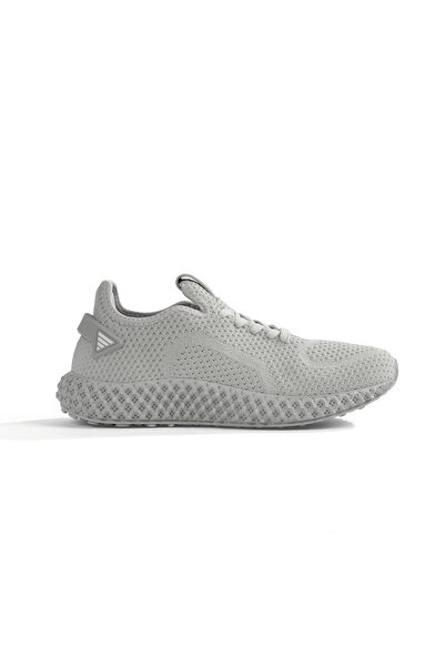 Tonny Black Unisex Gri Örgü File Detaylı Bağcıklı Sneaker