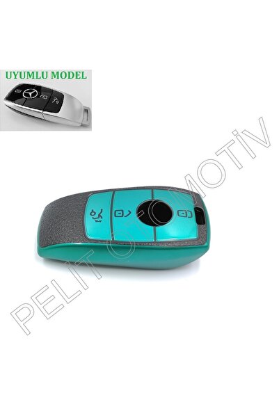 PELİTOTOMOTİV Θήκη κλειδιού Mercedes E200 E300 GLS GLA Πράσινο Σούπερ Λουξ