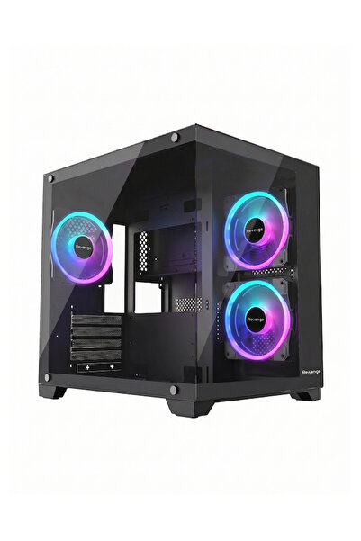 Revenge Nova Siyah Akvaryum 3 Rgb Fanlı Temperli Cam Panel M-atx Gaming Oyunc...