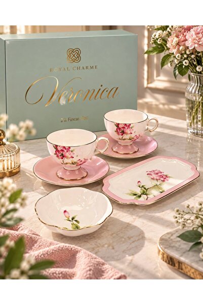 Onedekor 6 Parça 2 Kişilik Roselle Porselen Fincan Takımı