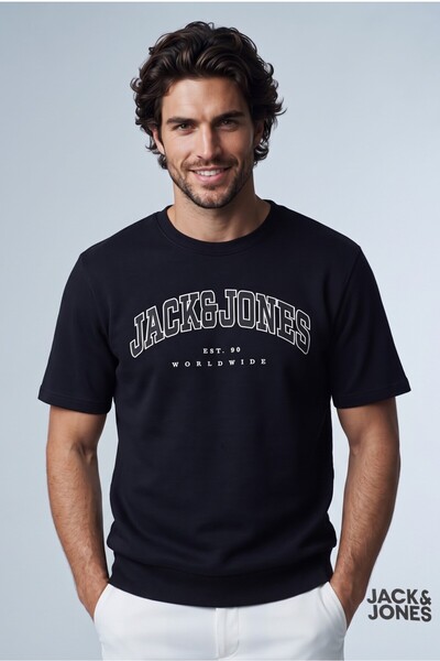 Jack & Jones Jack Jones Slogan Logo Men's T-Shirt Black