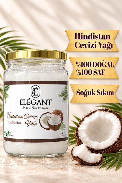 Hindistan Cevizi Yağı 150 ml -%100 Doğal Ve Saf - Soğuk Sıkım Yağ